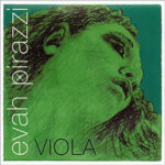 A green-tinted illustration of a woman's face is shown on the cover. The words "evah pirazzi" are written vertically on the left, and "VIOLA" is printed in bold letters at the bottom.